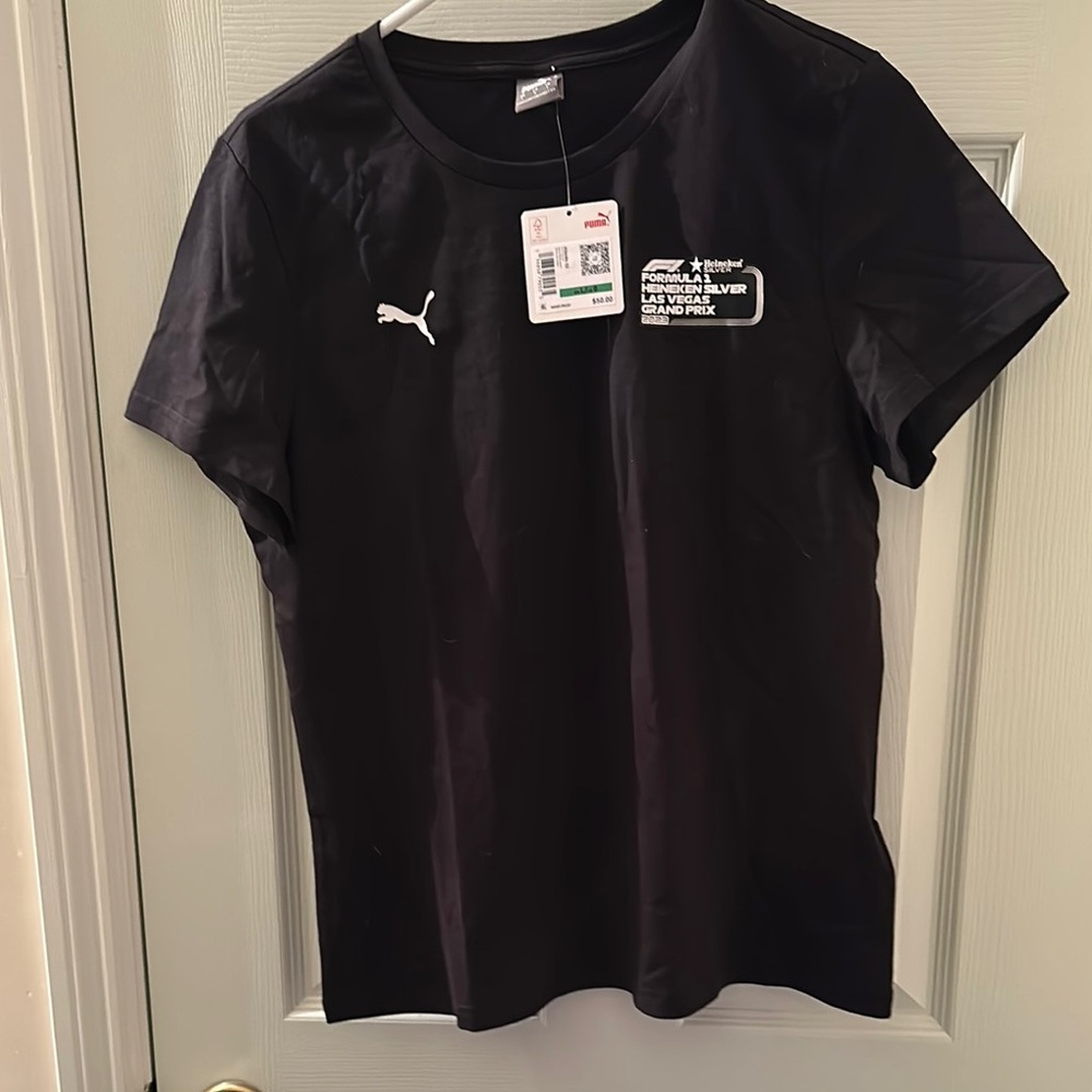 Puma Black Graphic Short Sleeve Tee NWT